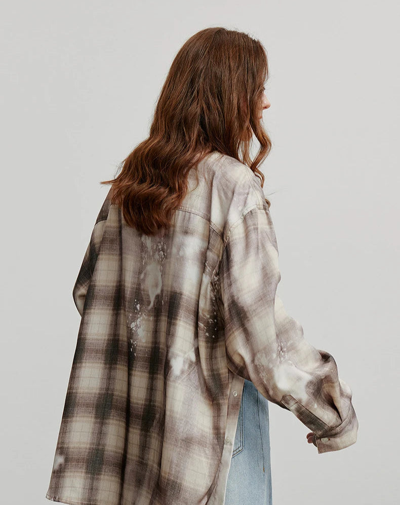 VILZSTUDIOS Vintage Plaid Loose Shirt