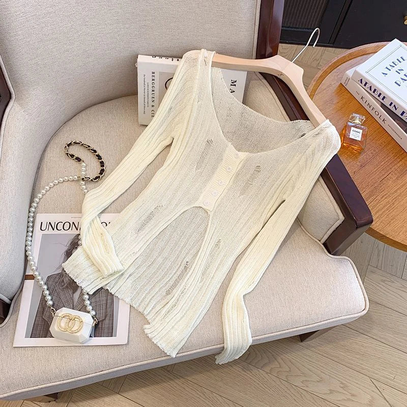 VILZSTUDIOS Knitted Hollow Out Top