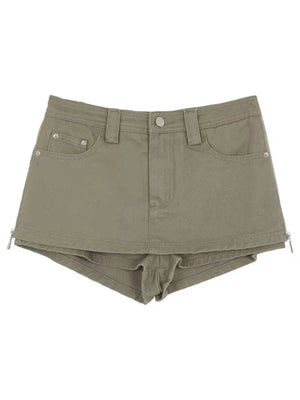 VILZSTUDIOS High-Waisted Retro Denim Skirt Summer Pants