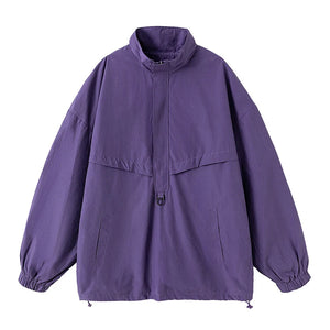 VILZSTUDIOS Stylish Drawstring Zipper Jacket