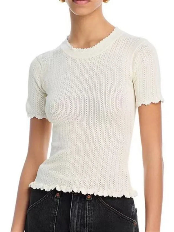 Chic French Crochet Knitted Sweater