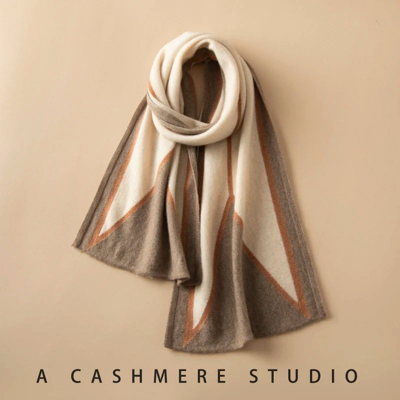 VILZSTUDIOS A-class High-quality 100% Cashmere New Cashmere Scarf 100% Knitted Warm Neck-Protecting High-end Fashion Wild Color in Winter.