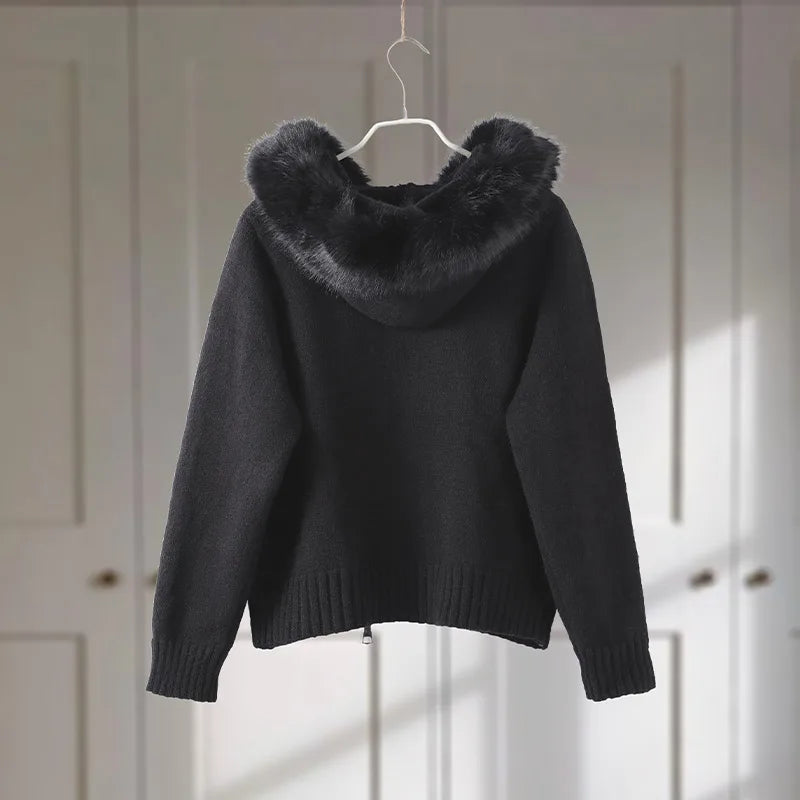 VILZSTUDIOS Cozy Fur Collar Jacket