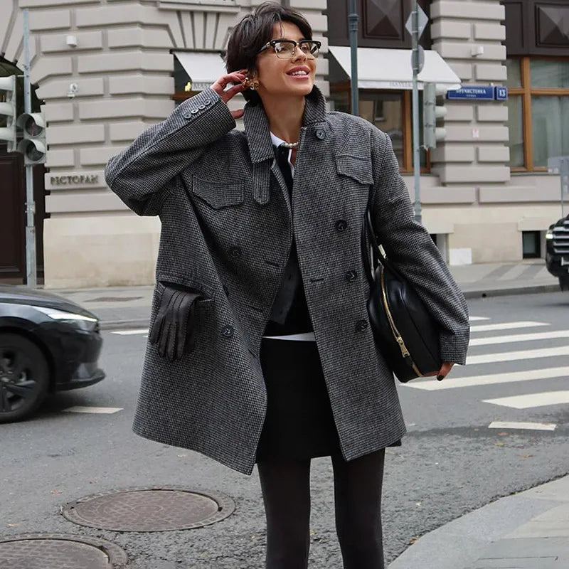 VILZSTUDIOS Plaid Lapel Jacket