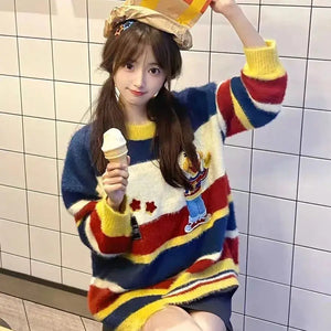 VILZSTUDIOS Multicolor Knitted Striped Sweater