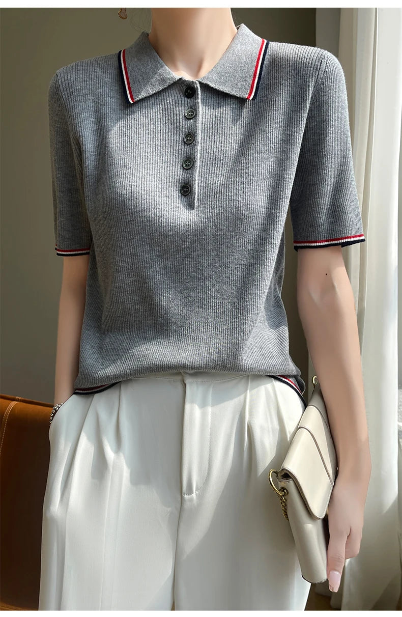 VILZSTUDIOS Cozy Knit Polo Neck Sweater