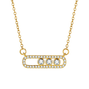 VILZSTUDIOS Square Round Zircon Pendant Necklace