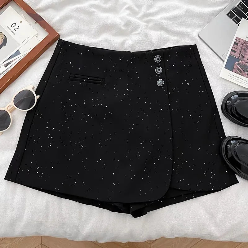 VILZSTUDIOS Sequin High Waisted Wide Leg skirts