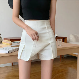 VILZSTUDIOS Black Sexy Split Shorts Skirt Pants