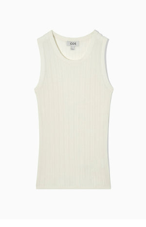 VILZSTUDIOS Striped Silk Blend Tank Top