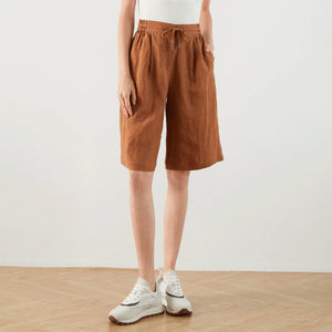 VILZSTUDIOS High Waist Linen Summer Shorts Pants