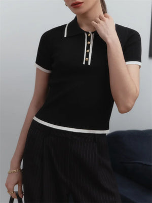 VILZSTUDIOS Chic Slim Fit Knit T-shirt