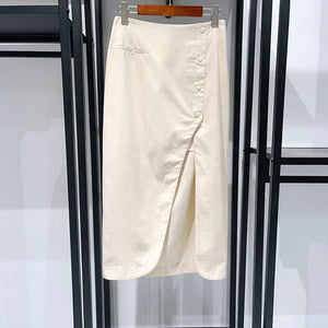 VILZSTUDIOS Beige Sleeveless Tank Top & Skirt Set