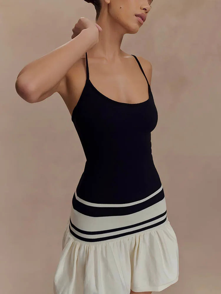 VILZSTUDIOS Elegant Summer Patchwork Sexy Mini Dress