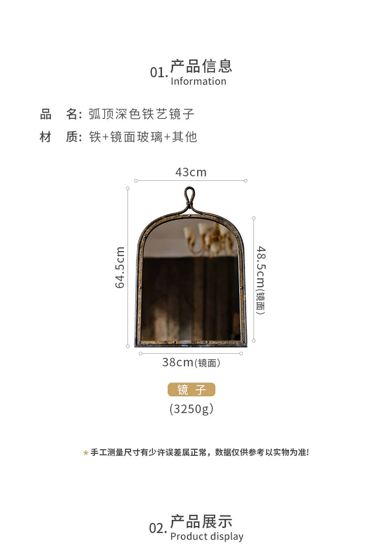 VILZSTUDIOS Huohan retro fake window decoration French wall-mounted mirror floor-to-ceiling fitting entrance living room fireplace mirror B
