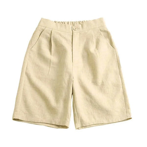 VILZSTUDIOS Comfy High Waist Linen Wide Shorts