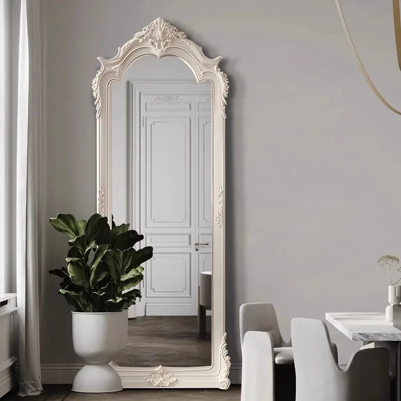 VILZSTUDIOS French retro full-length mirror European white floor-to-ceiling full-length mirror bedroom cloakroom wall wall wall fireplace de