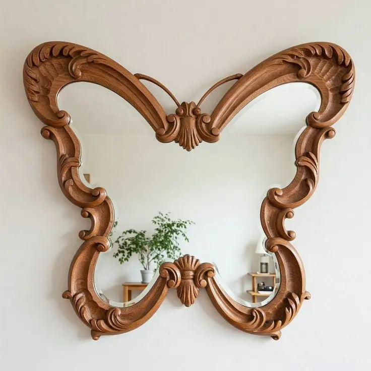 VILZSTUDIOS Irregular Big Decorative Mirrors Retro Luxury Bedroom Wall Make Up Mirror Vanity Aesthetic Girls Espelho Room Decoration