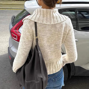 VILZSTUDIOS Chic Knitted Lapel Cardigan