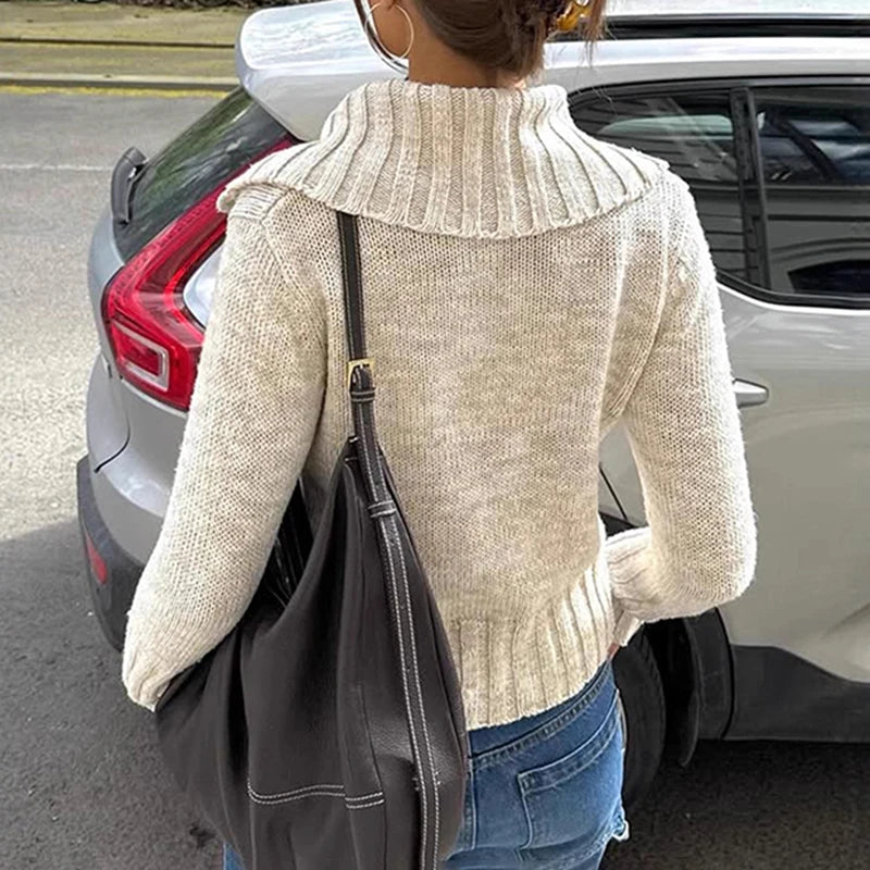 VILZSTUDIOS Chic Knitted Lapel Cardigan