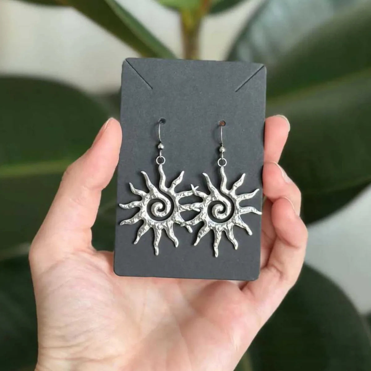 VILZSTUDIOS Large Swirl Sun Spiral Celestial Earrings