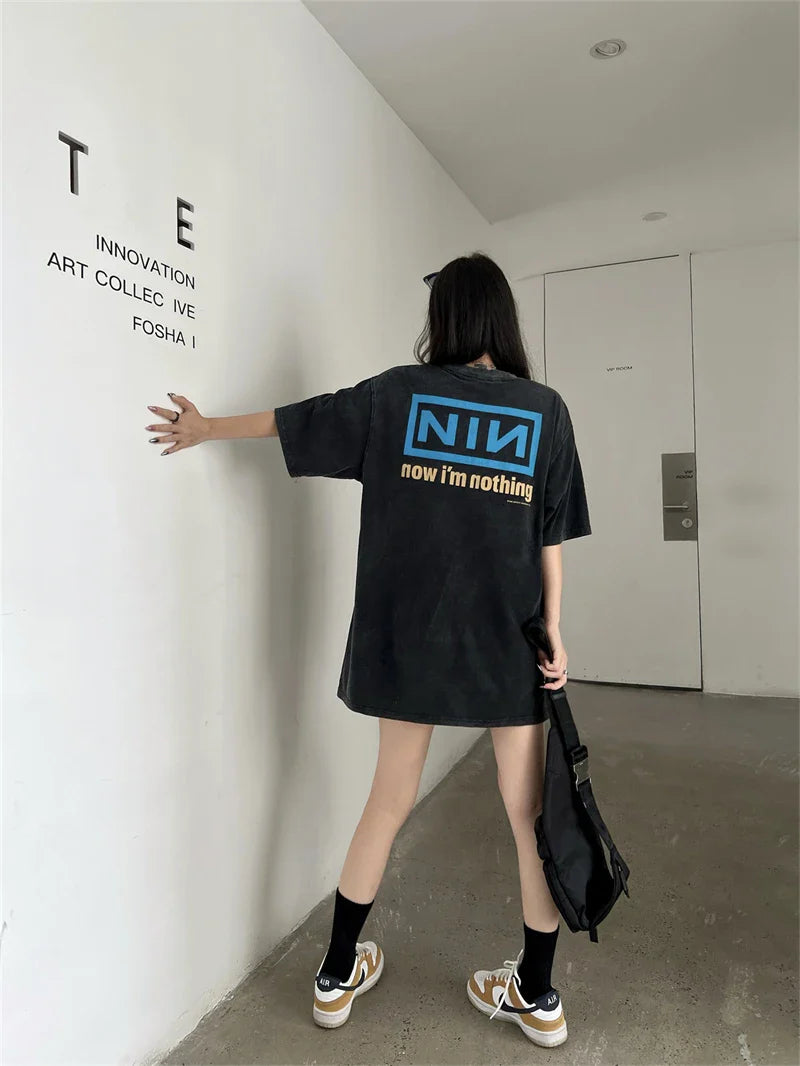 VILZSTUDIOS Nin Inch Nail Retro Oversized T-Shirt