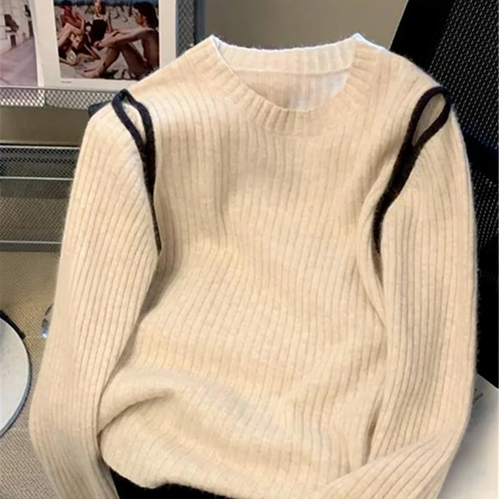 VILZSTUDIOS Soft Knitted Hollow Out Sweater