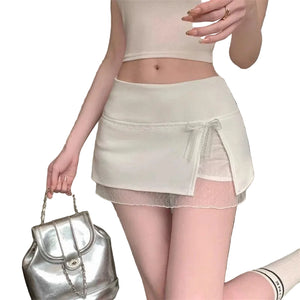 VILZSTUDIOS Sweet Lace Low Waist Mini Skirt
