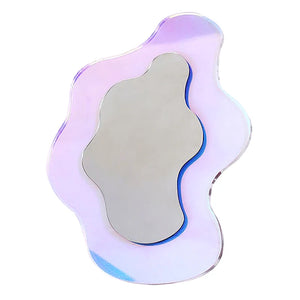 VILZSTUDIOS 1Pc Colorful Discolor Acrylic Decorative Mirror Makeup Desk Tabletop Mirror Girls Cosmetic Mirror Wall Mirror Home Decor