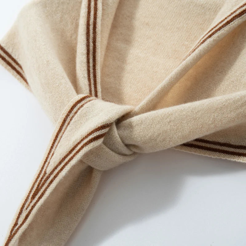 VILZSTUDIOS High Quality Autumn Winter Women 100% Cashmere Scarves 2025 NoveltyTriangular  Knitted Warm Female Scarf Shawl130*35
