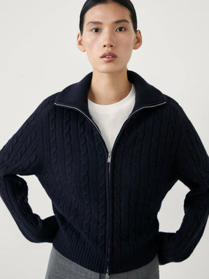 VILZSTUDIOS Casual Knitted High Neck Cardigan