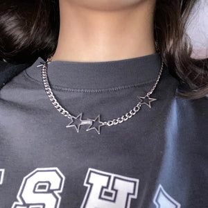 VILZSTUDIOS Gothic Celestial Open Hollow Star Choker Necklace