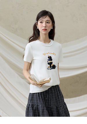 VILZSTUDIOS Casual Dog Print T-Shirt