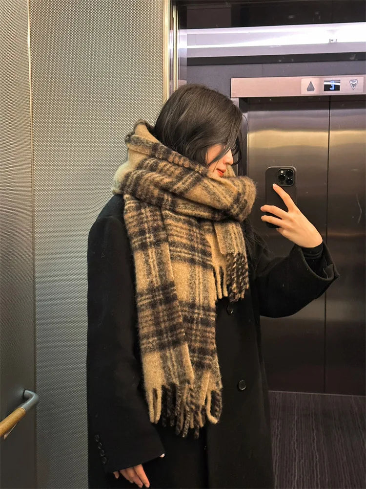 VILZSTUDIOS Nordic Plaid Mohair Scarf