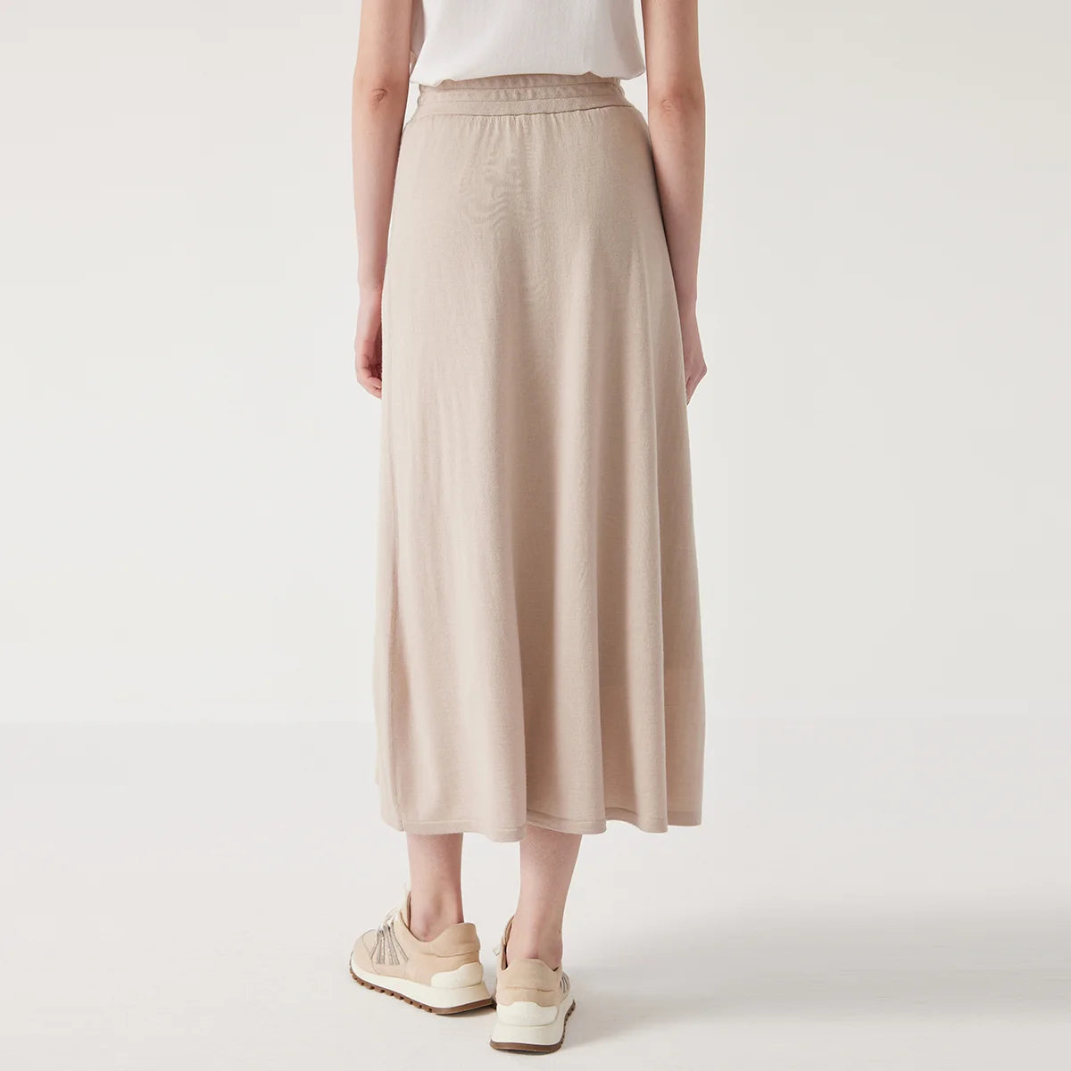 VILZSTUDIOS Luxurious Embroidered Merino Silk Skirt Womens