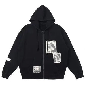 VILZSTUDIOS Aesthetic Oversized Zip-Up Hoodie