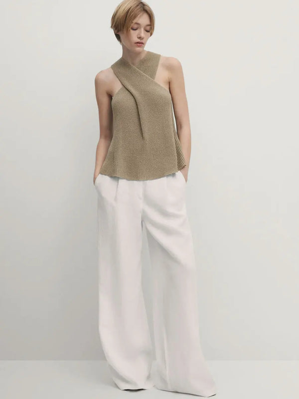 Minimalist Knitted Halter Top