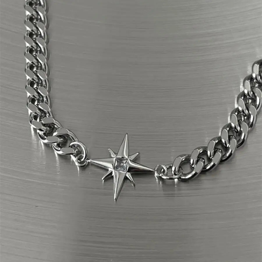 VILZSTUDIOS Men Cuban Link Titanium Steel Chain Necklace