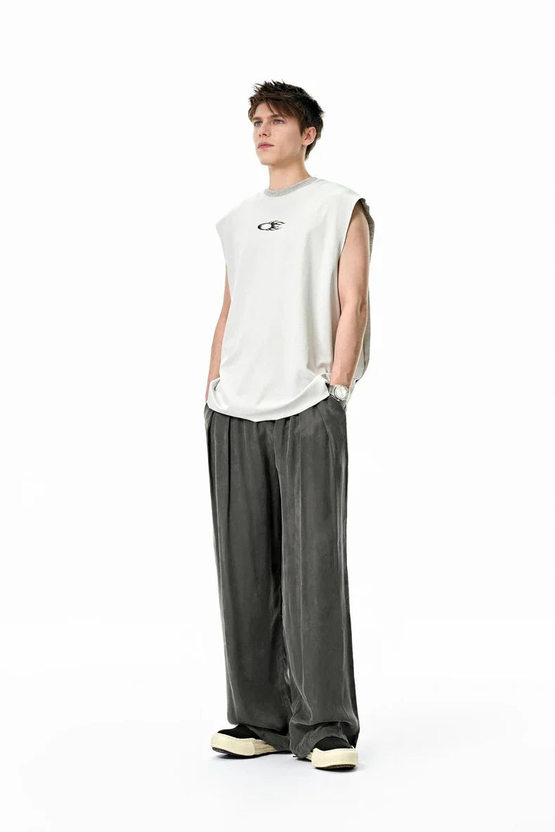 VILZSTUDIOS Solid Color Cooling Straight Leg Pants