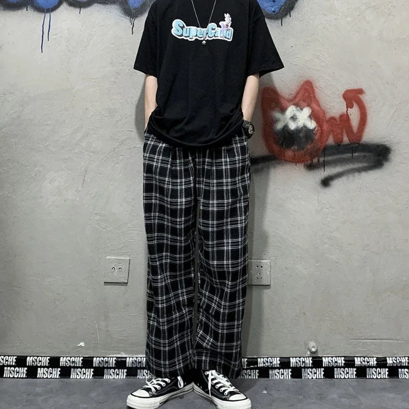 VILZSTUDIOS Plaid Korean Style Straight Leg Pants