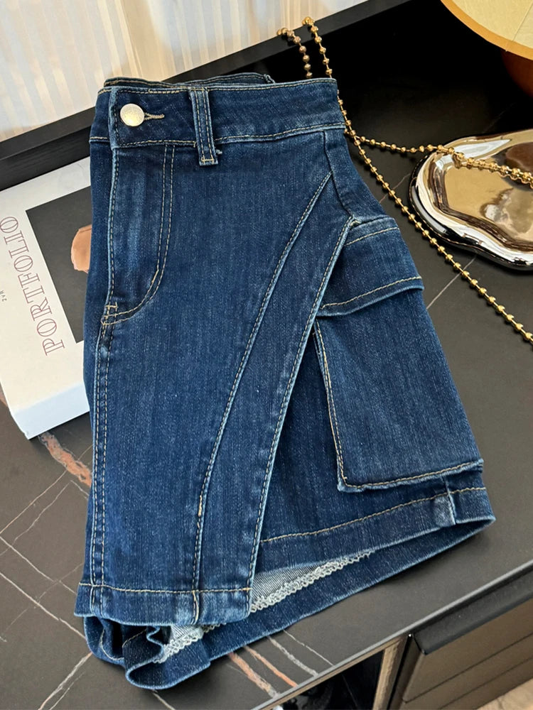 VILZSTUDIOS Spicy High Waist Denim A-Line Skirts