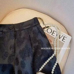 VILZSTUDIOS Chinese Retro Jacquard High Waist Shorts