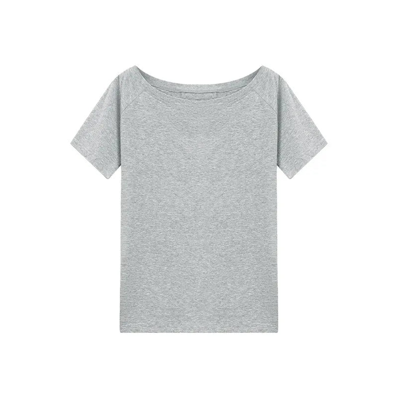 VILZSTUDIOS Basic Casual Off Shoulder T-Shirt