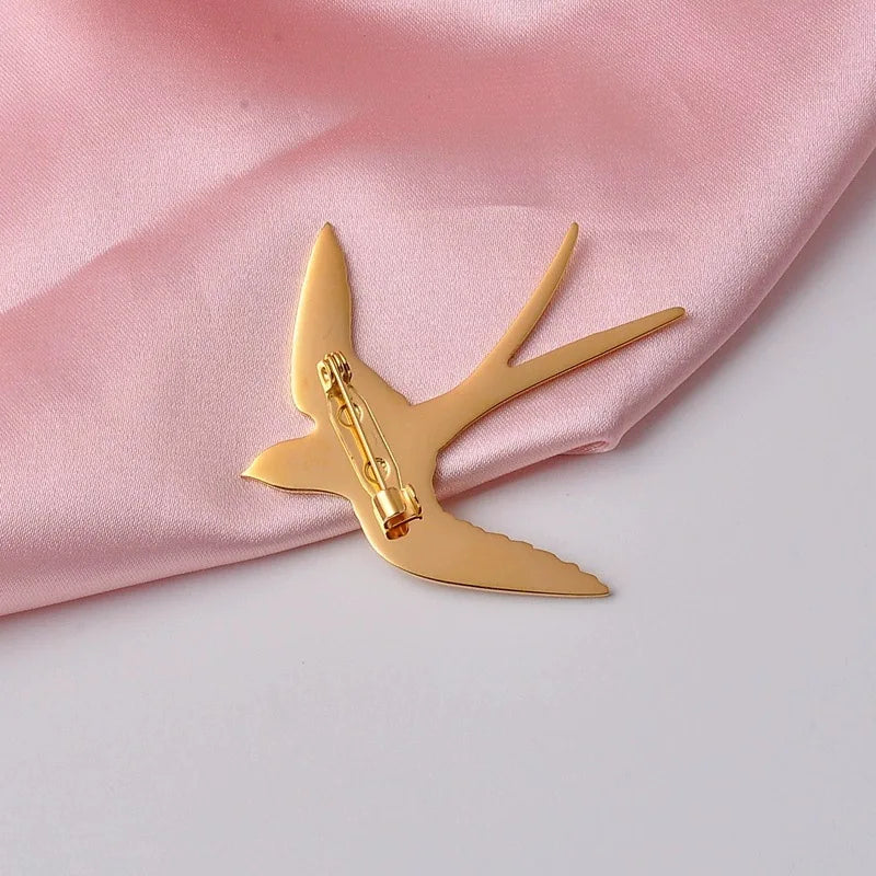 VILZSTUDIOS Stainless Steel Swallow Brooch