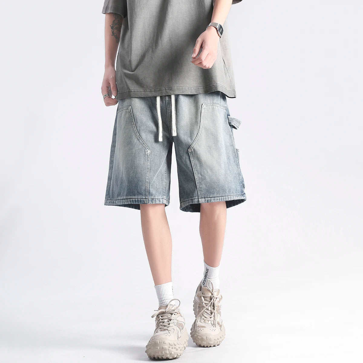 VILZSTUDIOS Youth Hip Hop Oversized Cargo Shorts