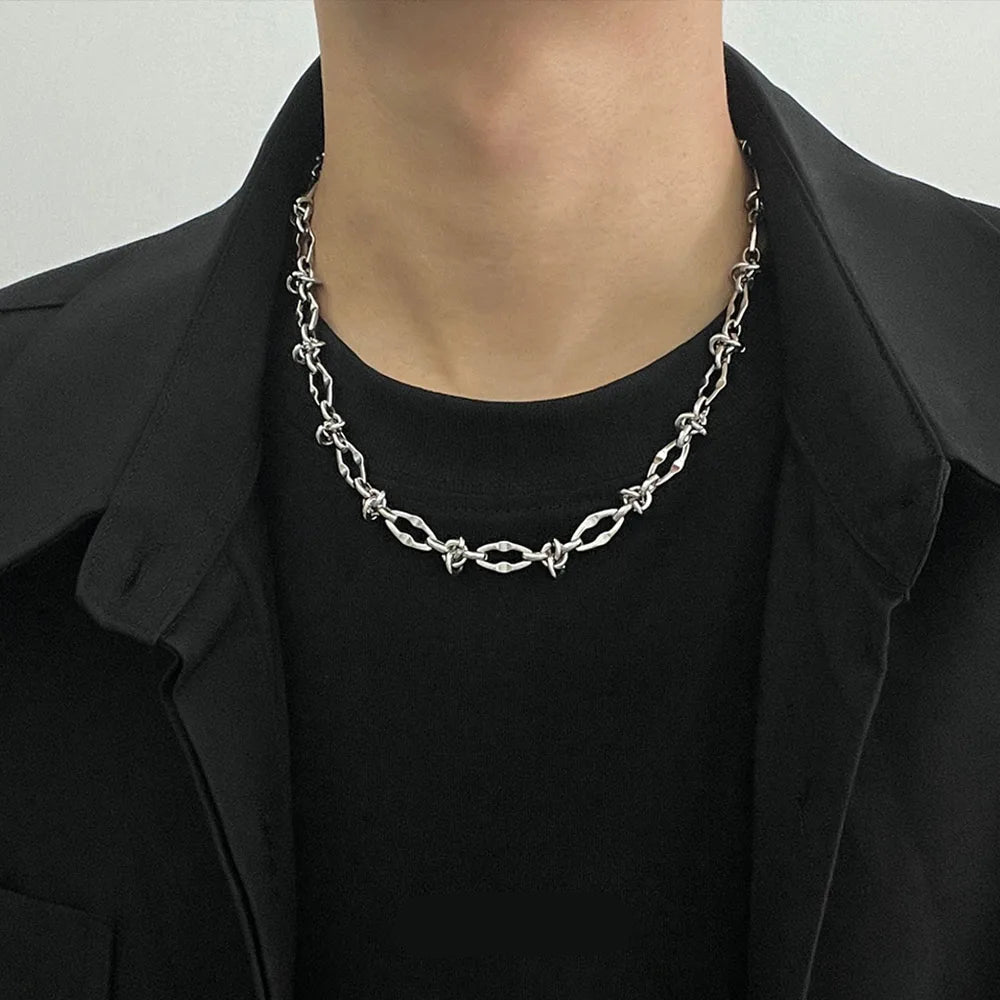 VILZSTUDIOS Men Geometric Titanium Steel Hip Hop Necklace