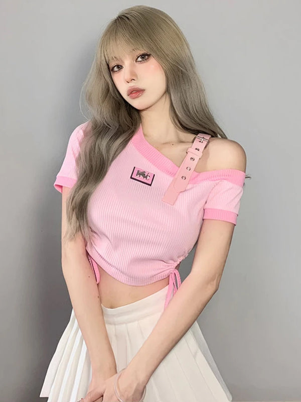 Gothic Skew Collar T-Shirt