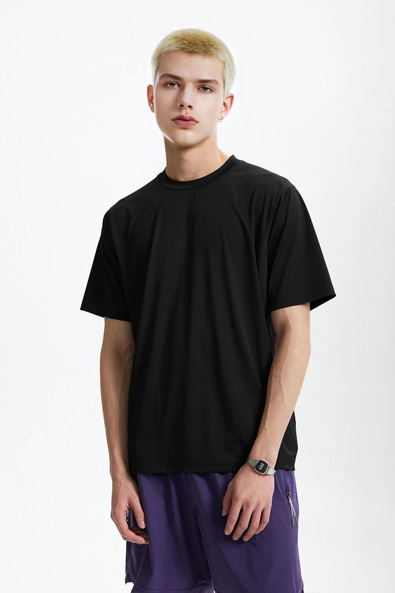 VILZSTUDIOS Sun-Protected Color Blocked Lightweight Sports T-Shirt