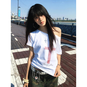 VILZSTUDIOS Vintage Graphic Print Loose T-Shirt