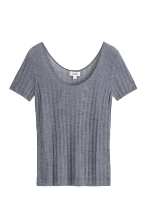 VILZSTUDIOS Slim Fit Ribbed Knitted T-Shirt